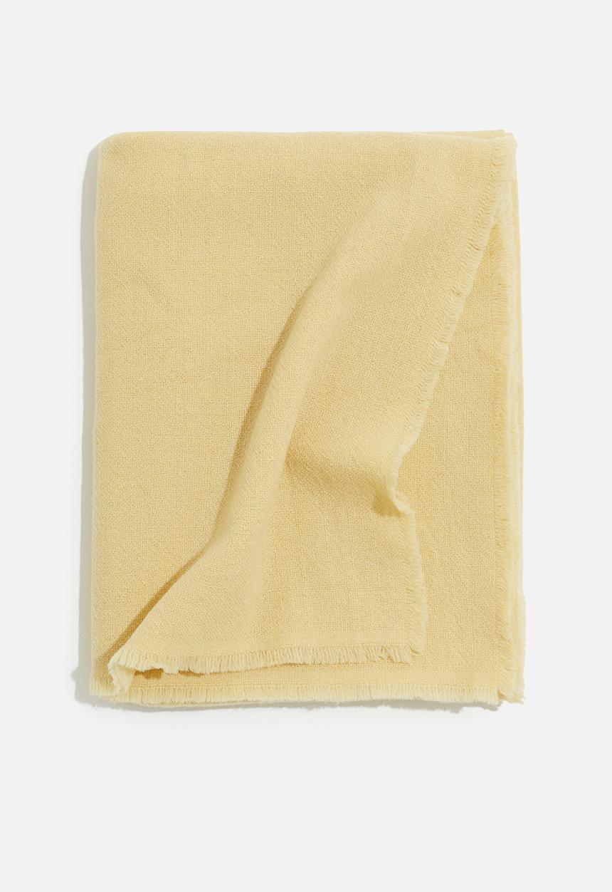 H&M - Large wool-blend blanket - light yellow