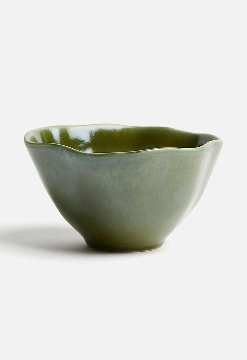 H&M - Glazed stoneware bowl - green