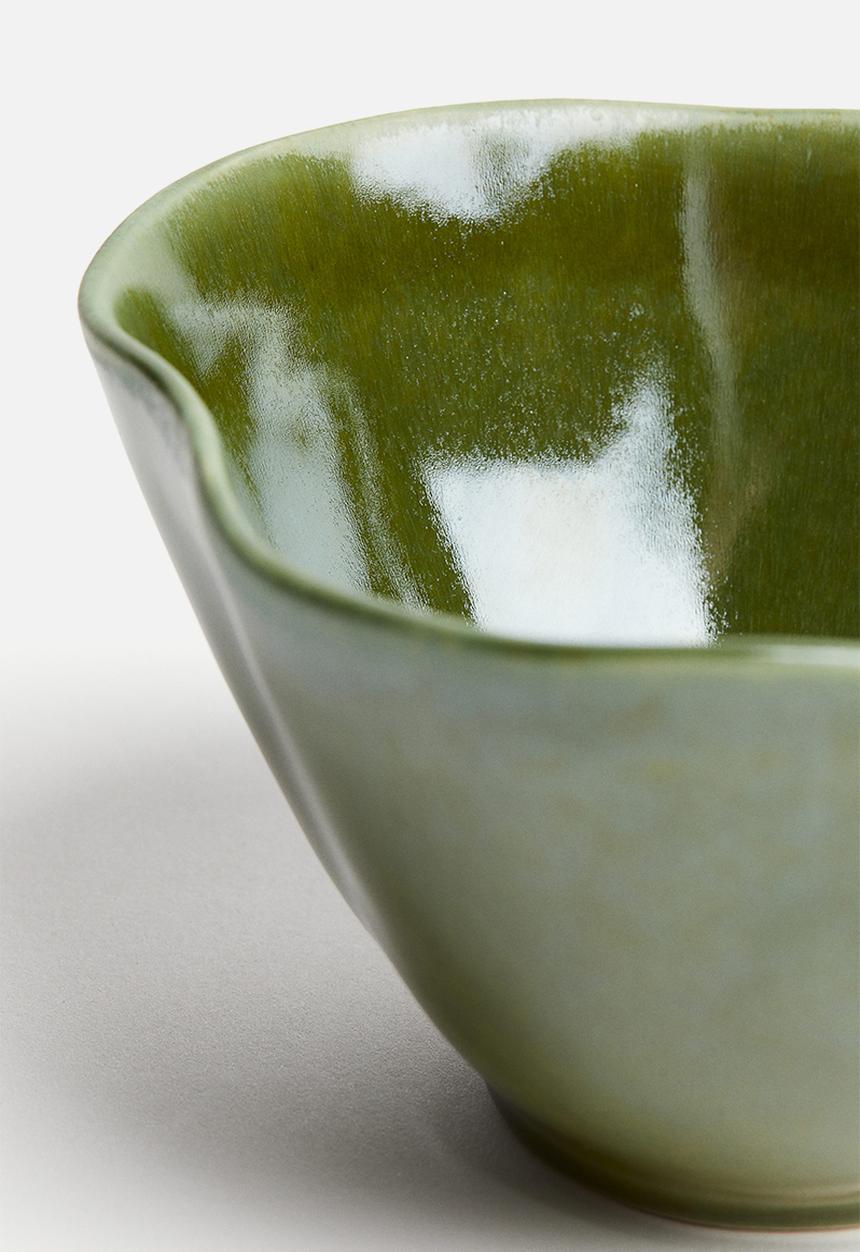H&M - Glazed stoneware bowl - green