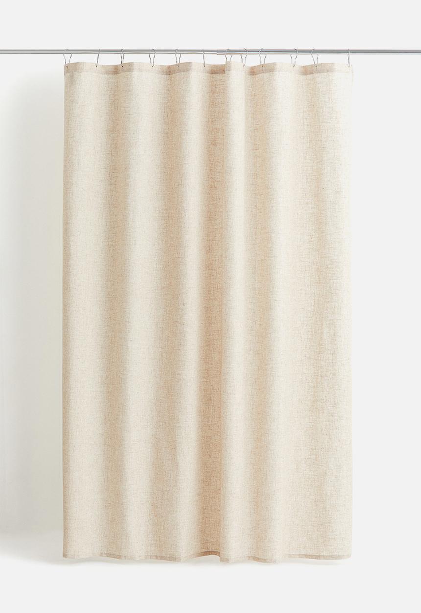 H&M - Linen-blend shower curtain - light beige