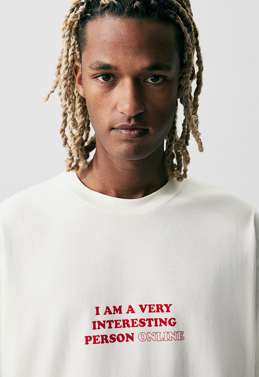 H&M - Loose fit printed T-shirt - cream/online