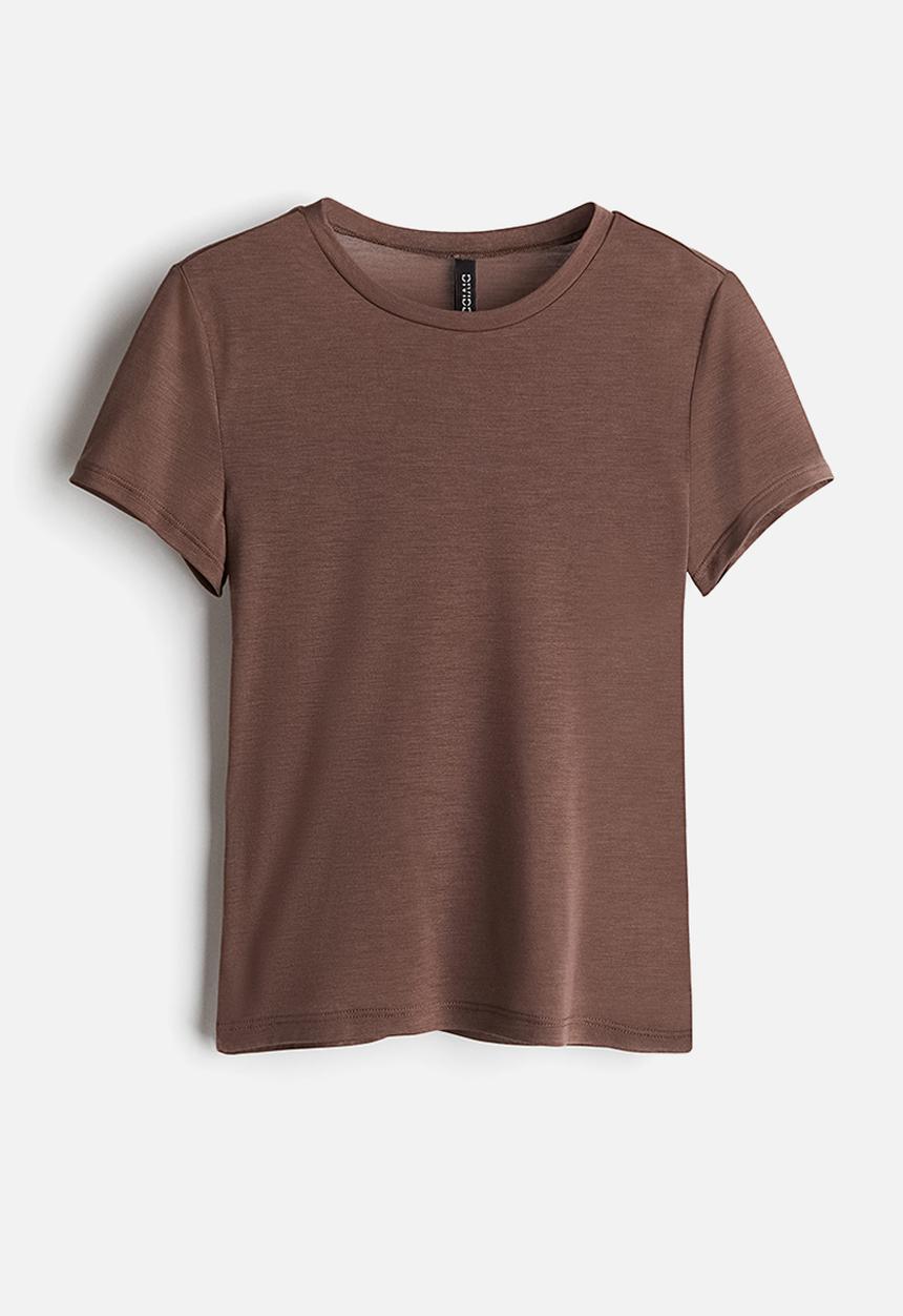 H&M - Fitted t-shirt - dark brown