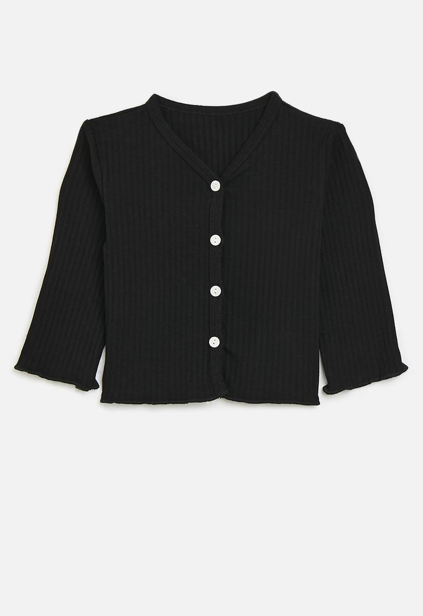 Pop Candy - Buttoned up knit jersey - black