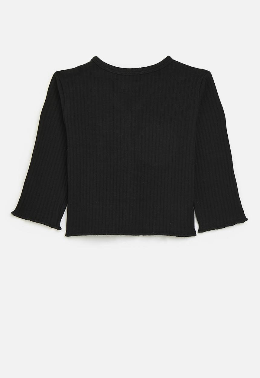 Pop Candy - Buttoned up knit jersey - black