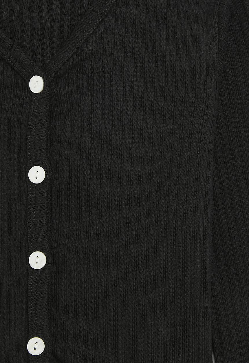 Pop Candy - Buttoned up knit jersey - black