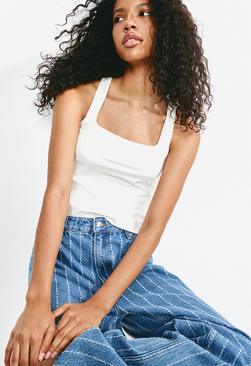H&M - Square-neck vest top - cream