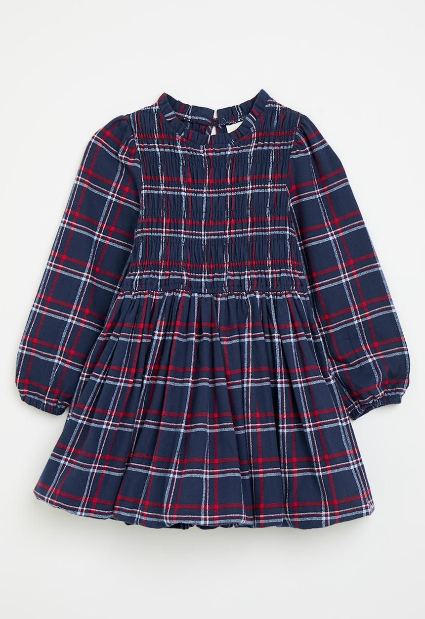 Cotton On - Thea long sleeve dress - in the navy/red check