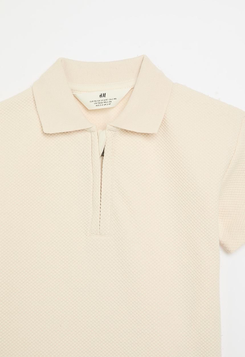 H&M - Zip-top polo shirt - natural white