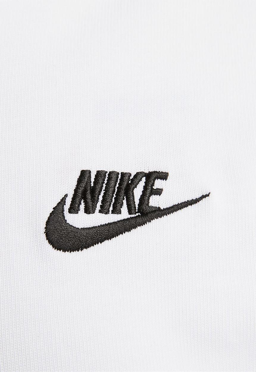 Nike - Nike Club Knit LS Top - White/Dk grey heather/Black/Black