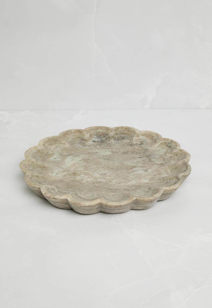 Sixth Floor - Scalloped Marble Trinket Bowl - Natural