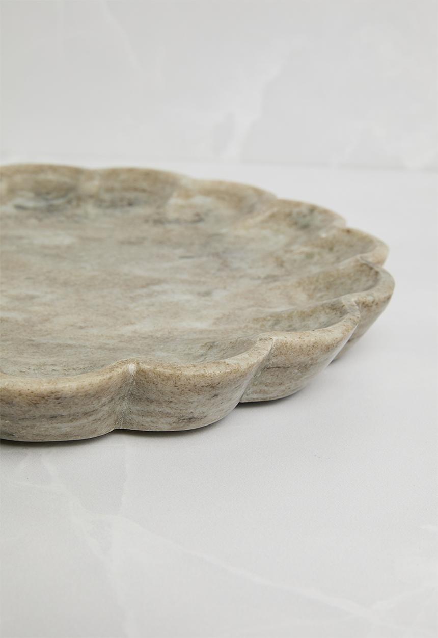Sixth Floor - Scalloped Marble Trinket Bowl - Natural