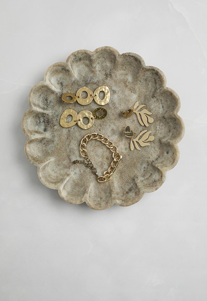 Sixth Floor - Scalloped Marble Trinket Bowl - Natural