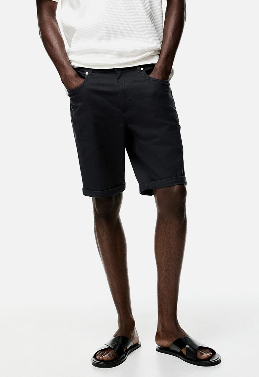 H&M - Slim fit cotton twill shorts - dark grey