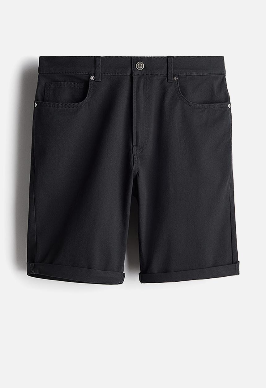 H&M - Slim fit cotton twill shorts - dark grey