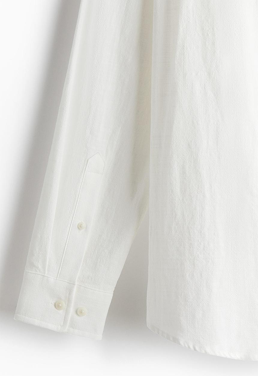 H&M - Regular fit textured shirt - white