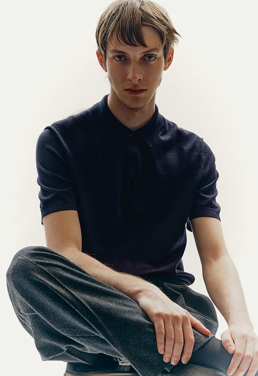 H&M - Slim fit polo shirt - navy blue