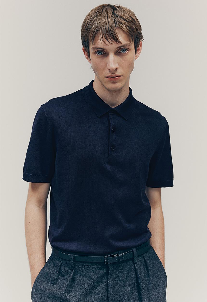 H&M - Slim fit polo shirt - navy blue