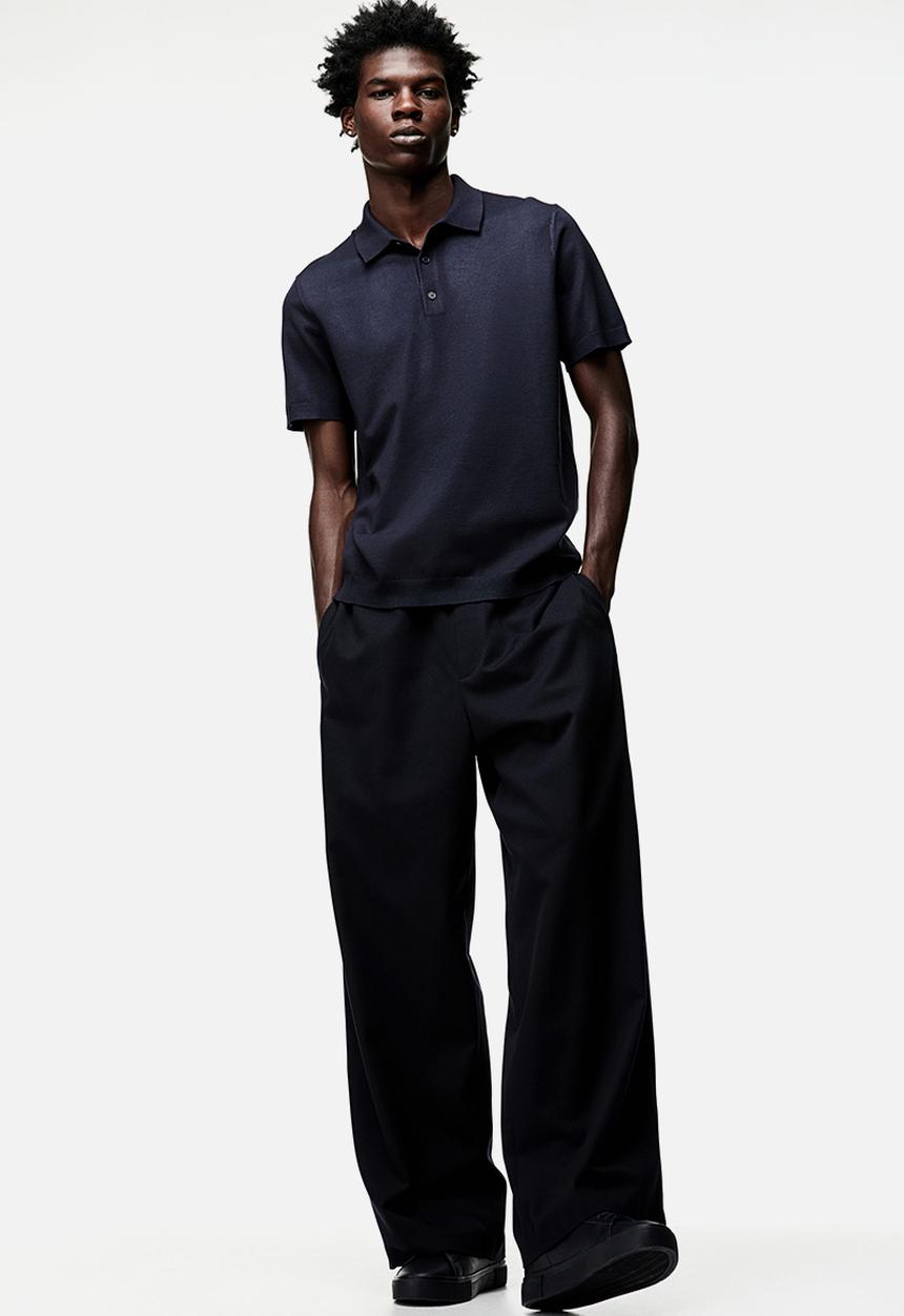 H&M - Slim fit polo shirt - navy blue