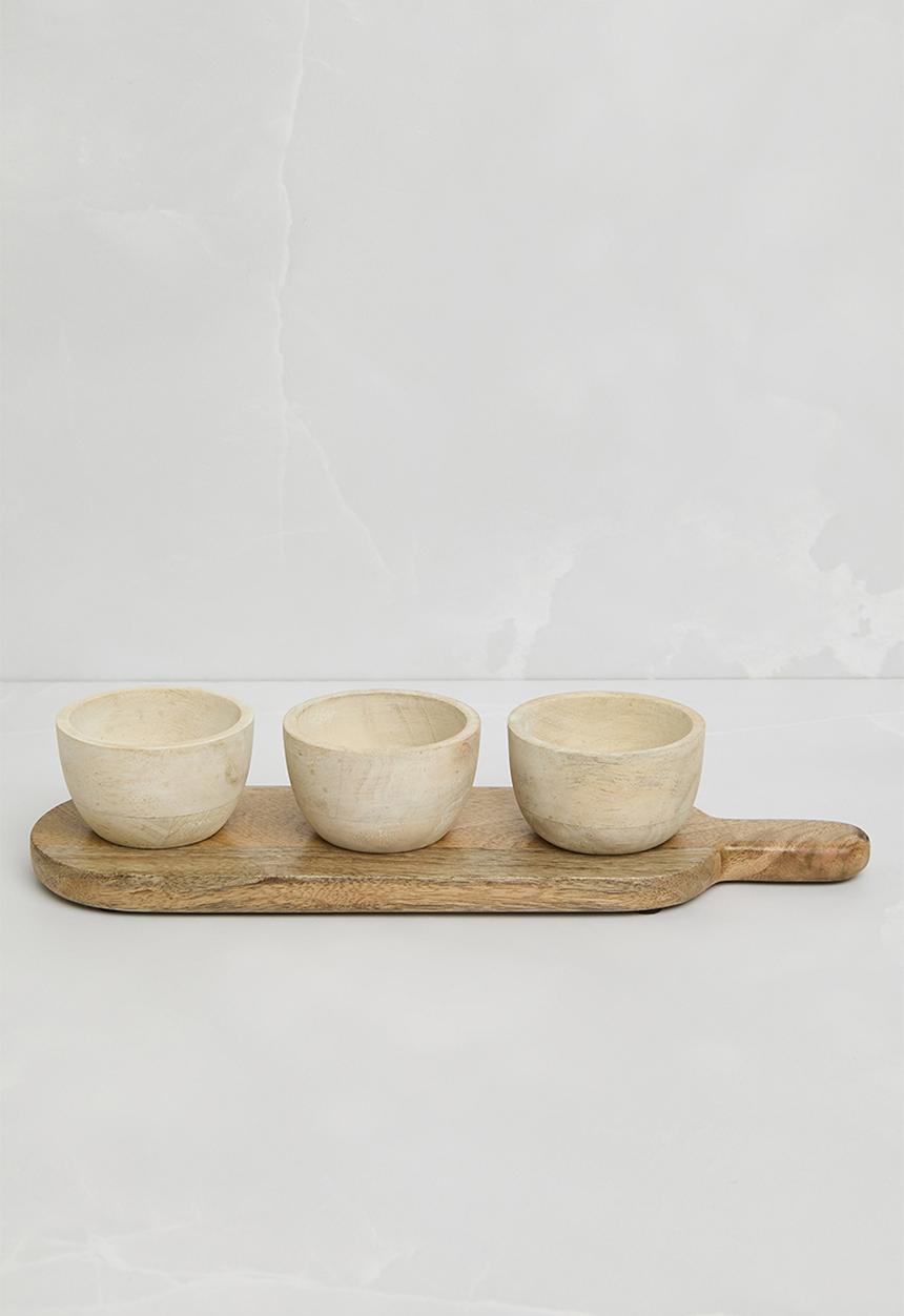 Sixth Floor - Trio mango wood snack bowl set of 3 - Natural