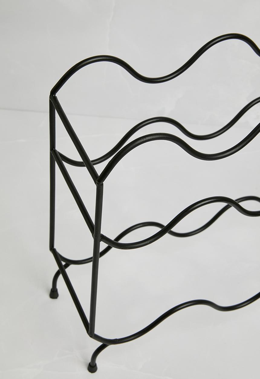 Sixth Floor - Wavy wine rack - black