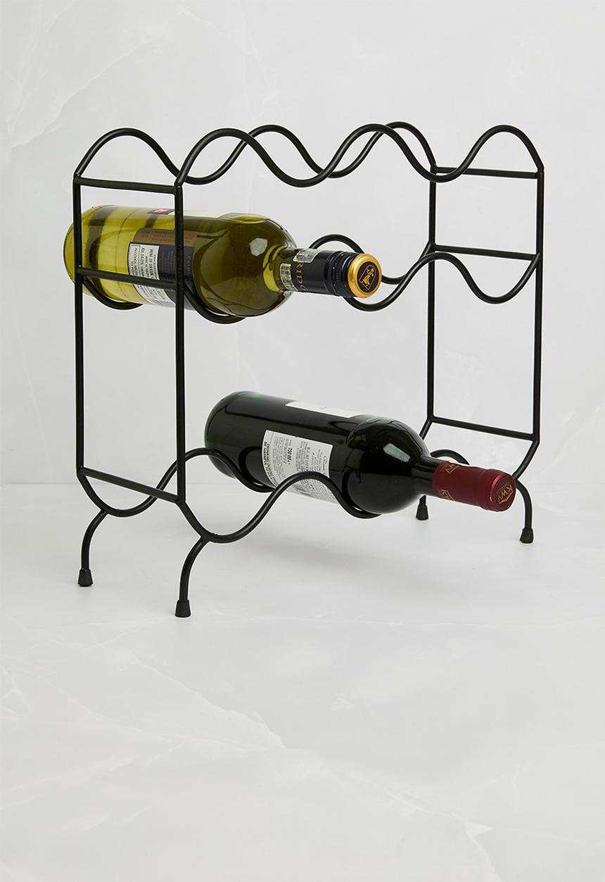 Sixth Floor - Wavy wine rack - black