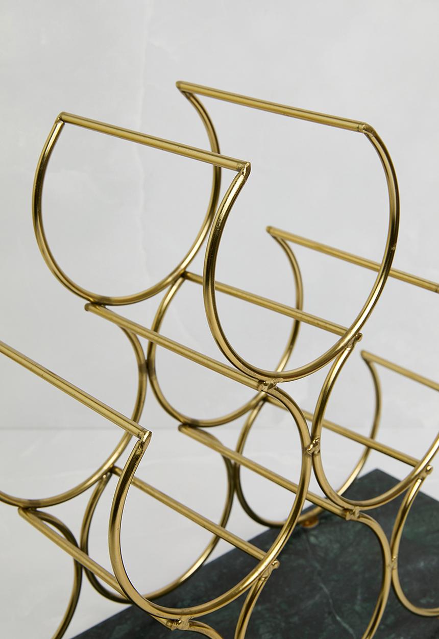 Sixth Floor - Marble base wine rack - gold