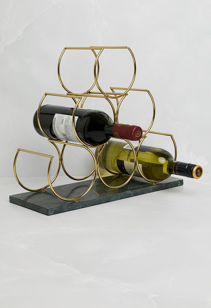 Sixth Floor - Marble base wine rack - gold