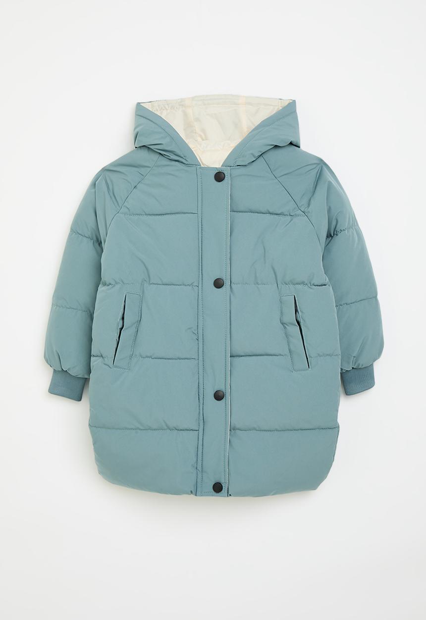 Pop Candy - Midi puffer jacket - blue