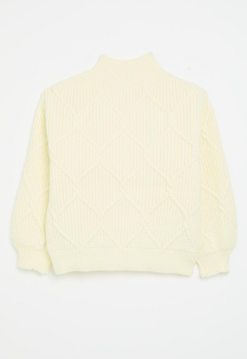 Pop Candy - Knitted polo neck jersey - cream