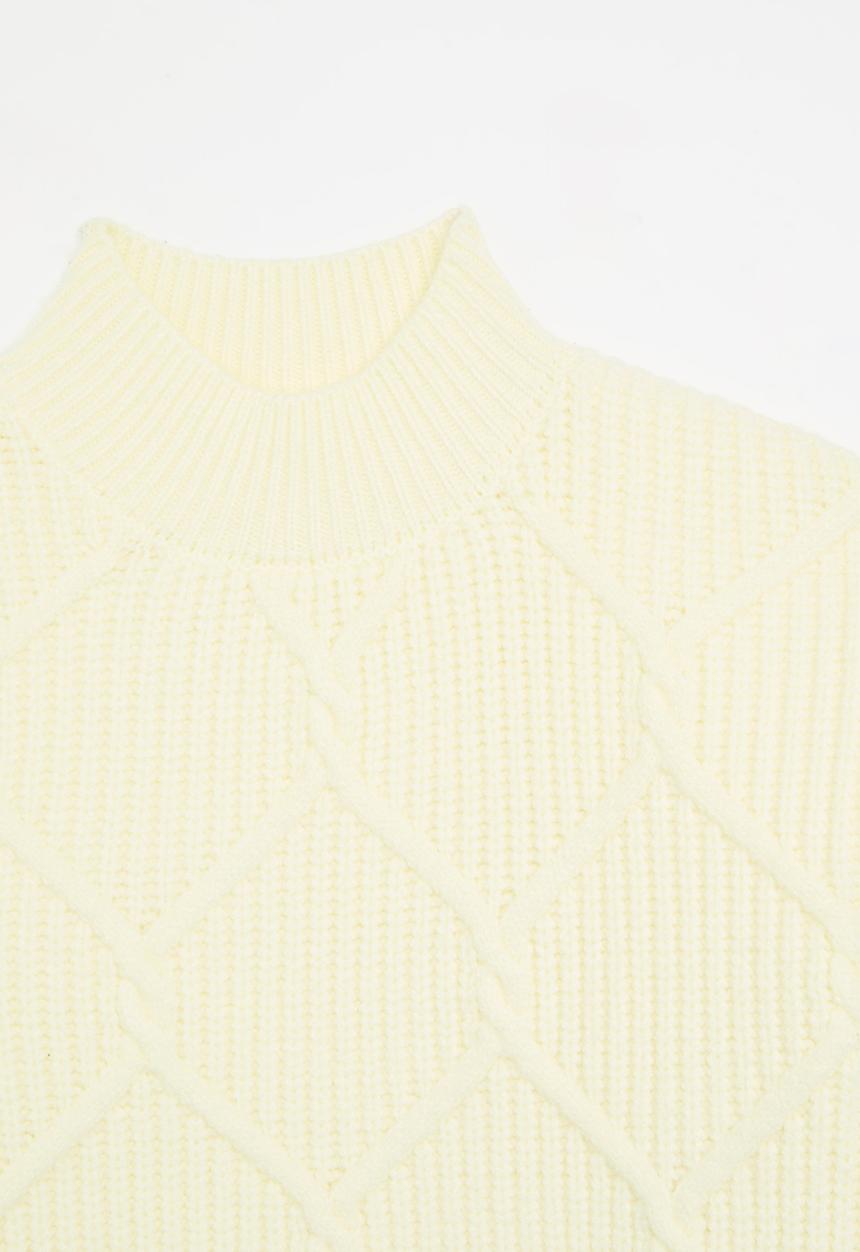 Pop Candy - Knitted polo neck jersey - cream