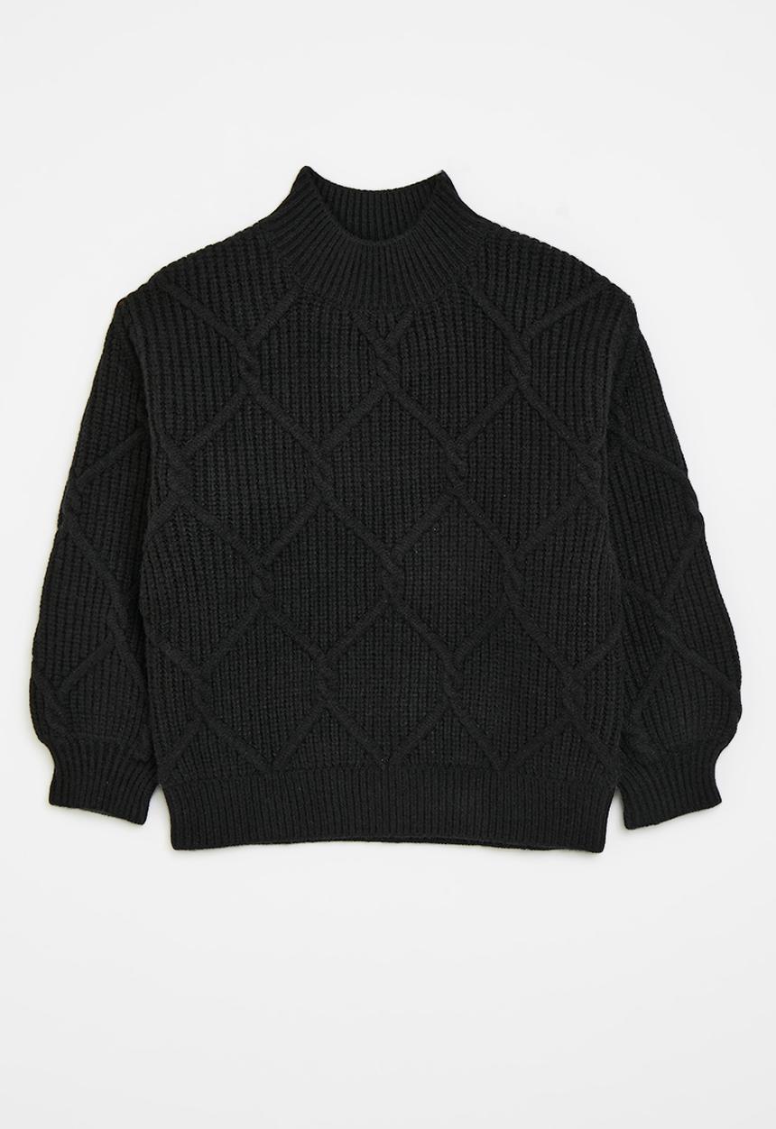 Pop Candy - Knitted jersey - black
