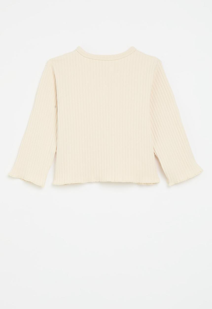 Pop Candy - Buttoned up knit jersey - ecru