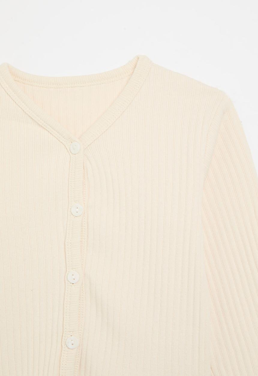Pop Candy - Buttoned up knit jersey - ecru