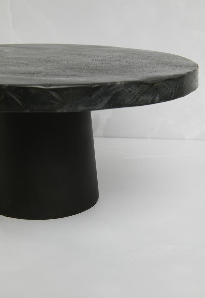 Sixth Floor - Luno wood & marble cake stand - black