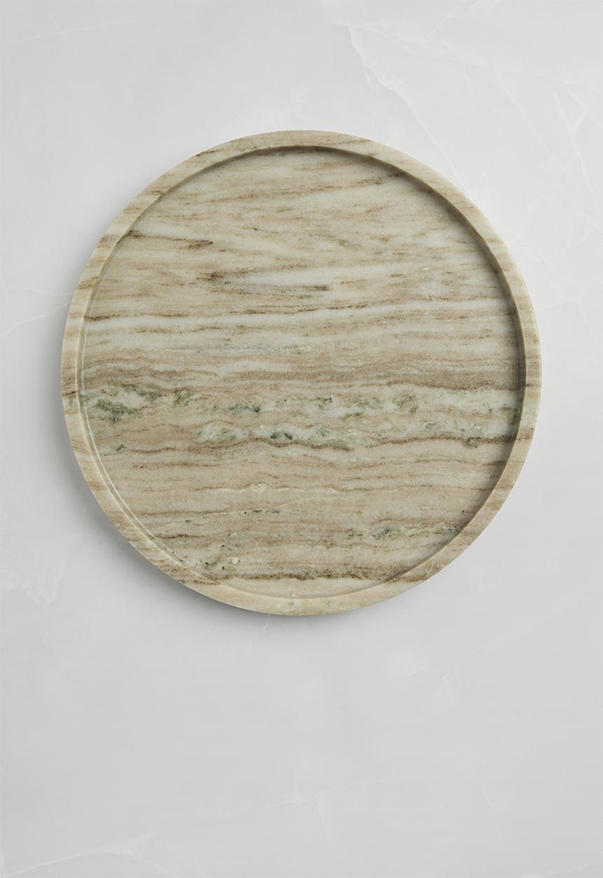 Sixth Floor - Lia round marble tray - natural