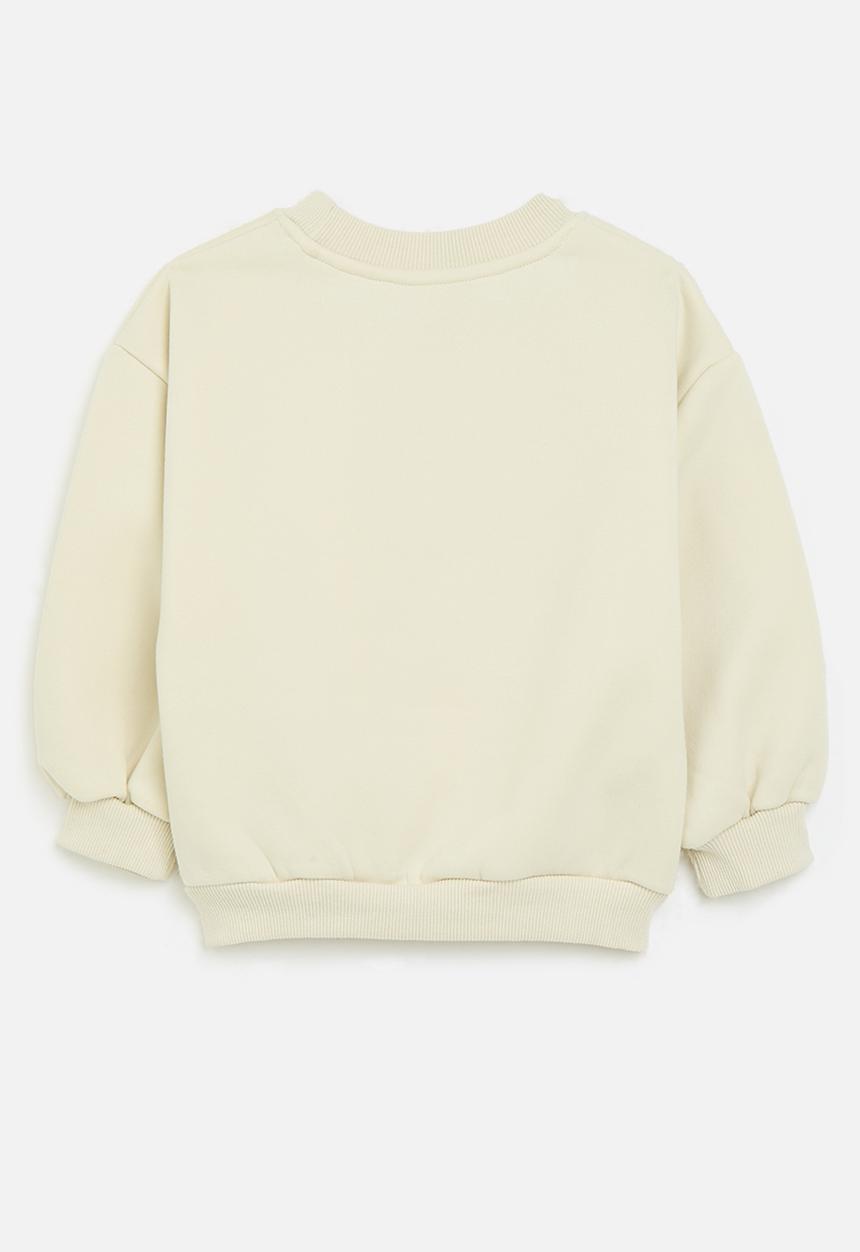 Pop Candy - Lion applique sweat top - ecru