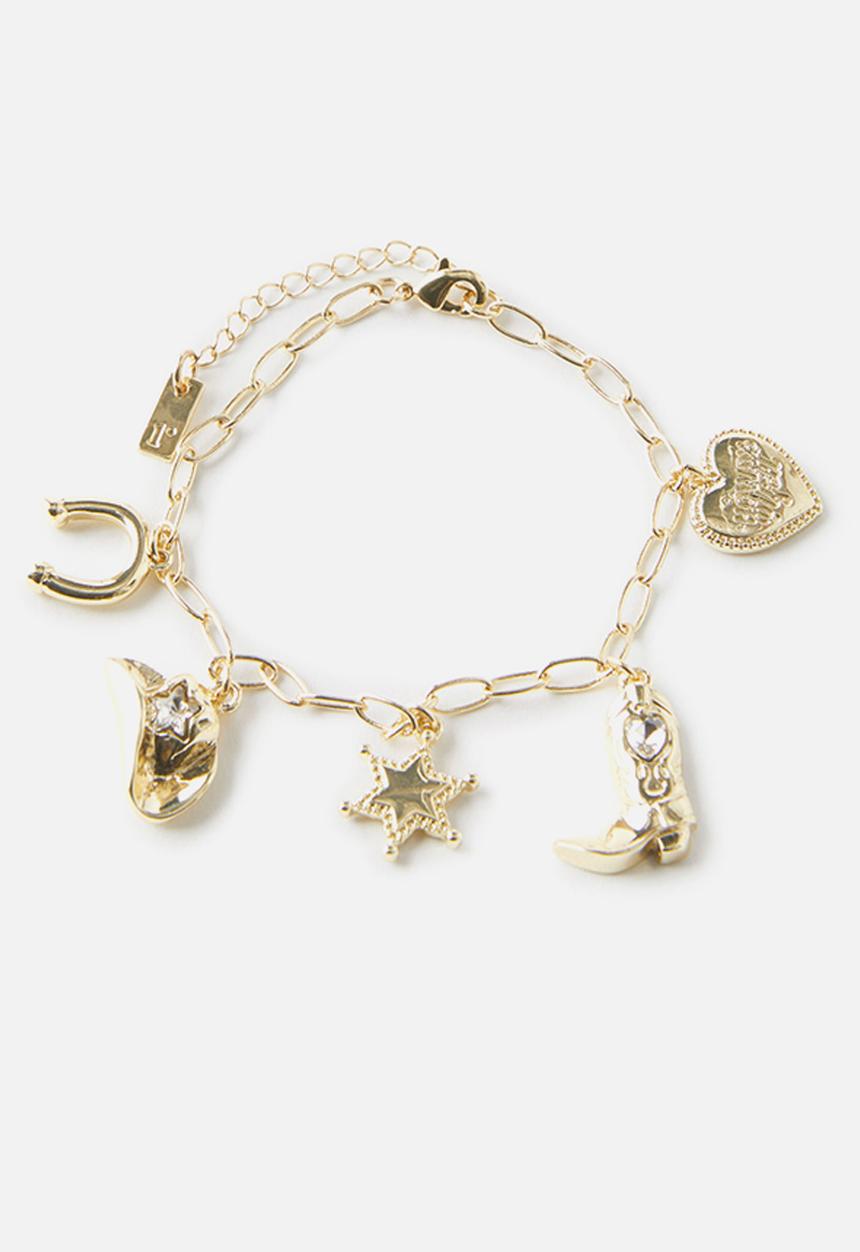 Rubi - Single Bracelet - gold western charms