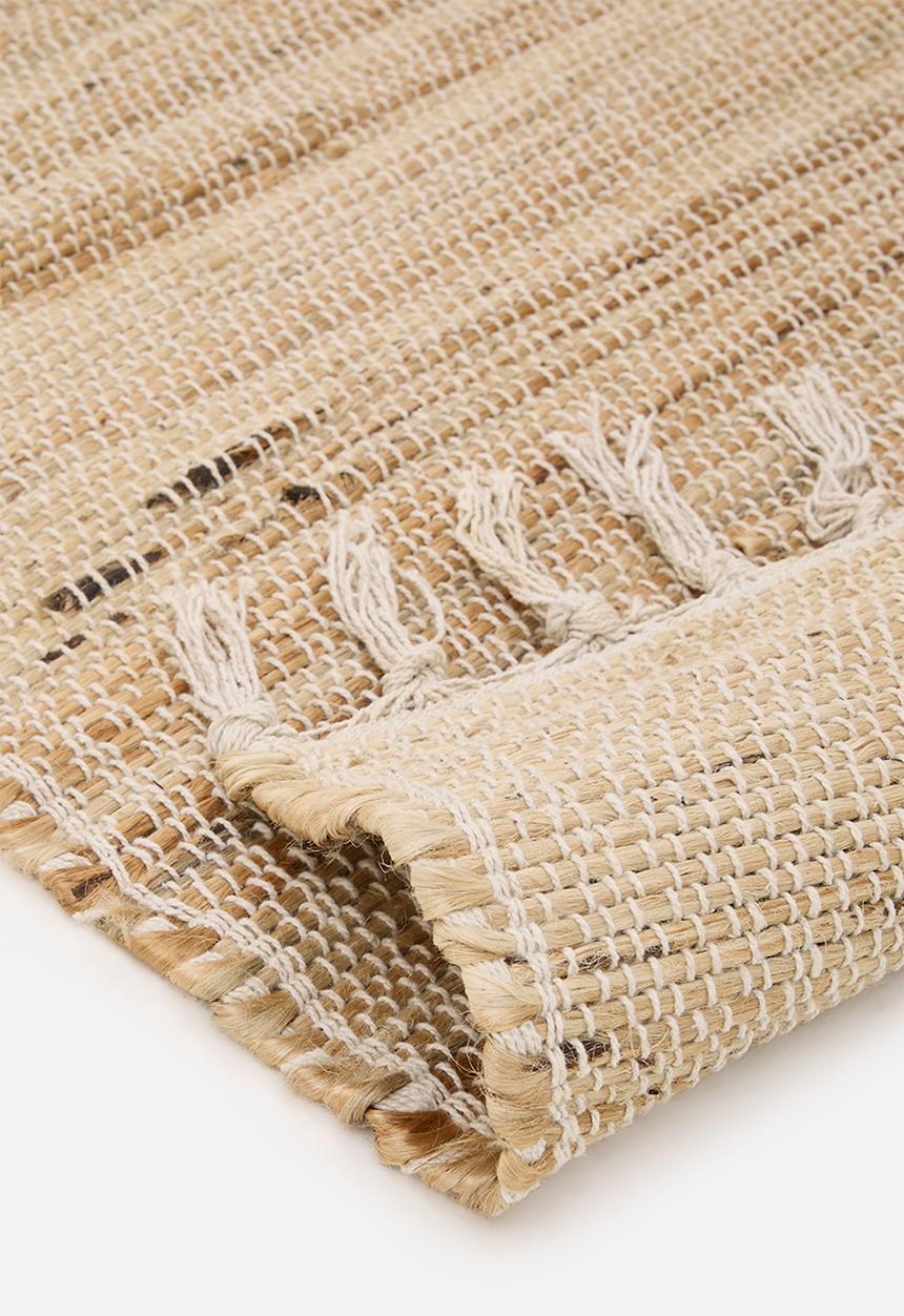 H&S - Fringe jute & cotton runner - natural