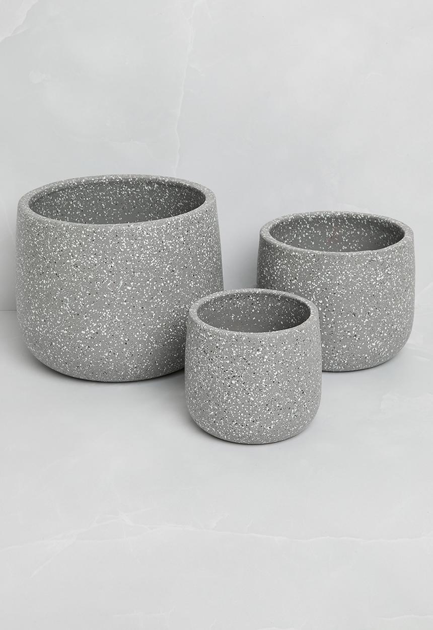 H&S - Speckle nesting planter set of 3 - gravel