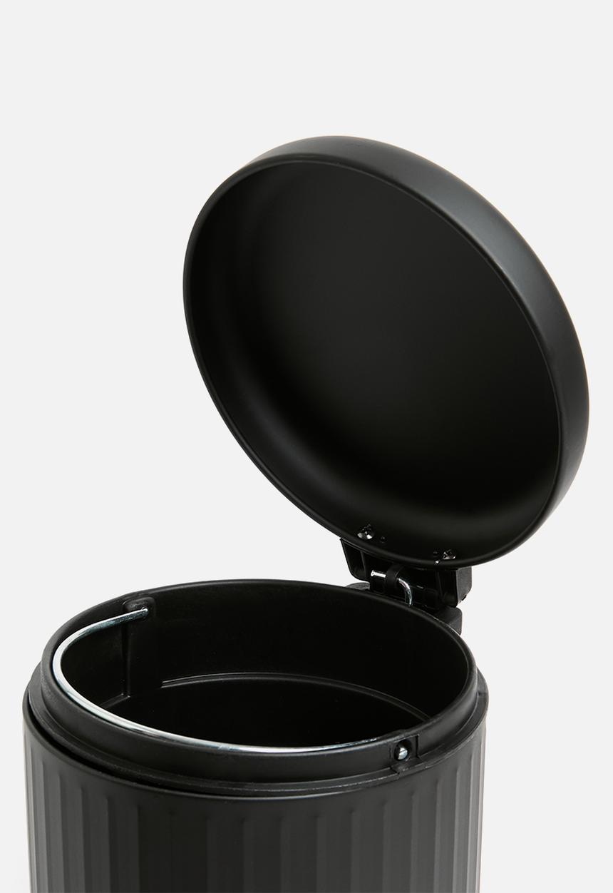 Bathroom Solutions - Ribbed pedal bin - black