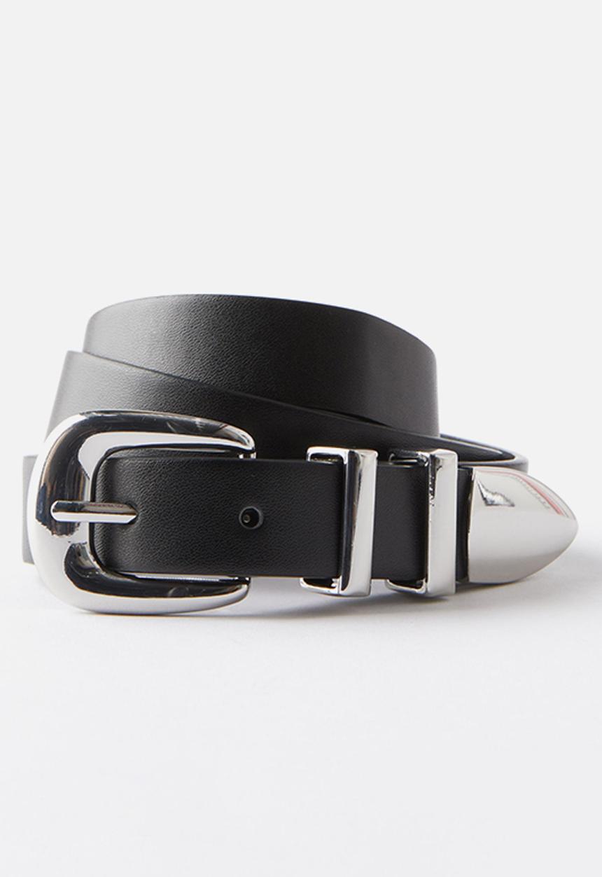 Rubi - Maddie Slim Buckle Belt - black