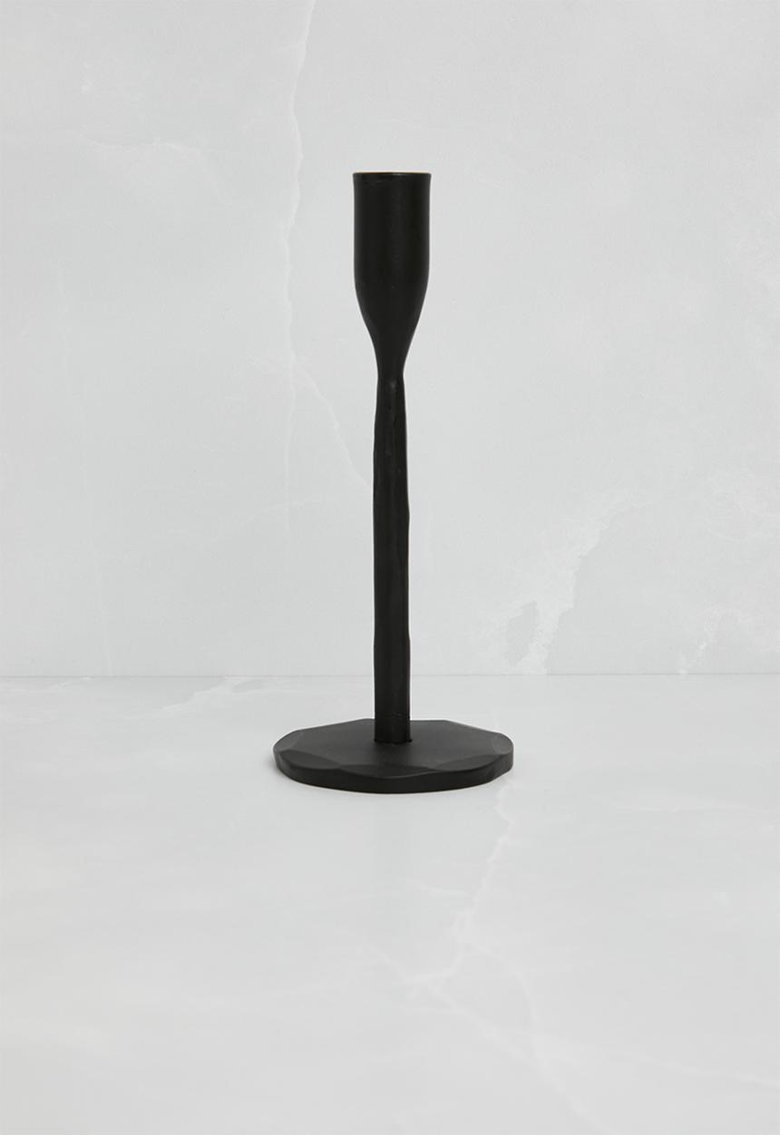 H&S - Tapered iron candle holder - black
