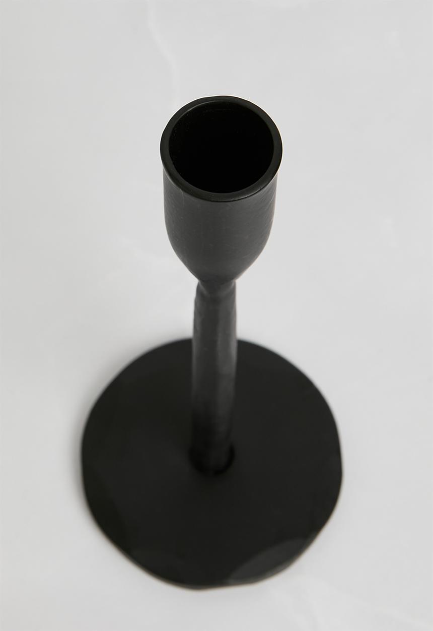H&S - Tapered iron candle holder - black