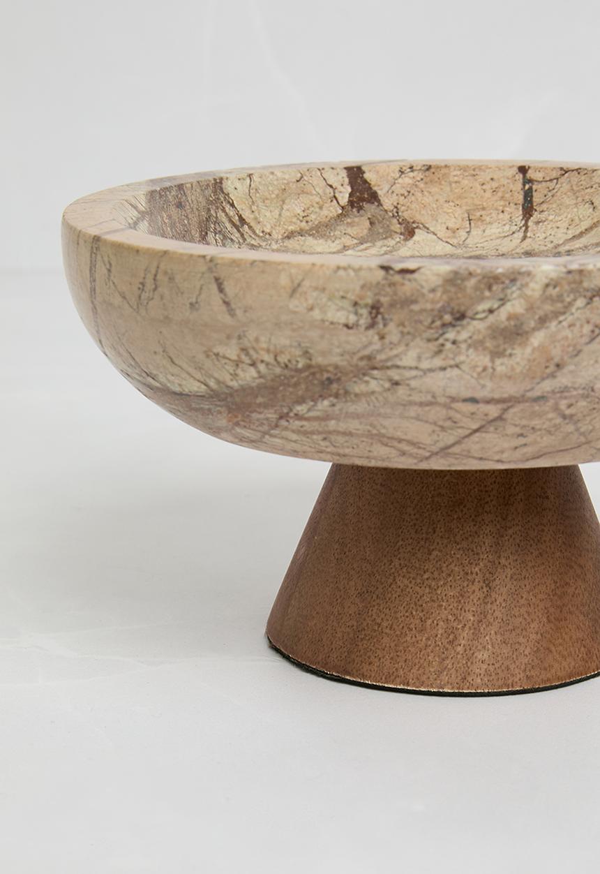 Sixth Floor - Marble & Wood Decorative Bowl - Natural