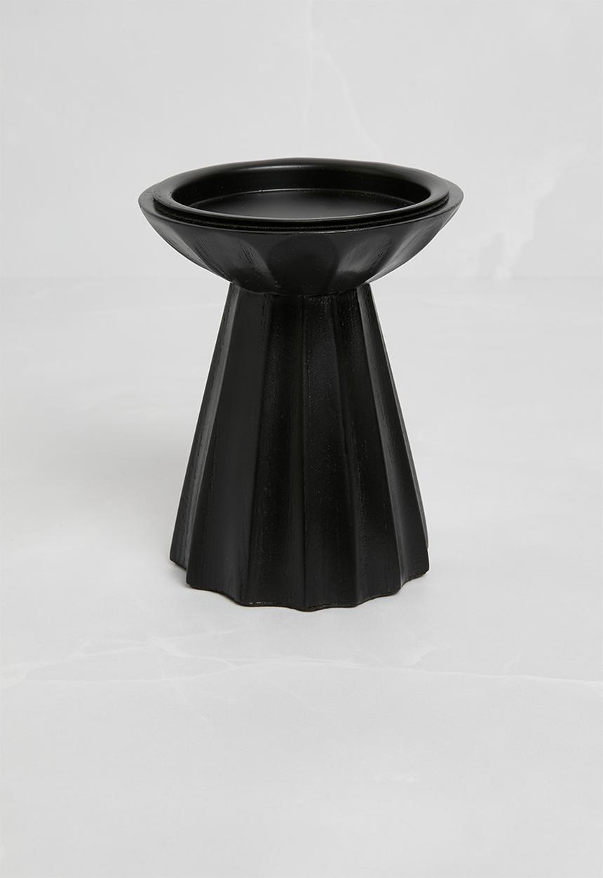 Sixth Floor - Wooden Candle Holder Set of 2 Black