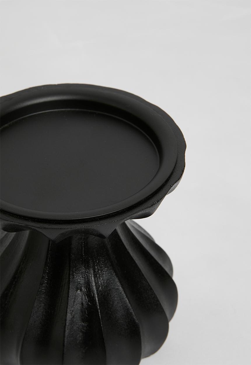 Sixth Floor - Wooden Candle Holder Set of 2 Black