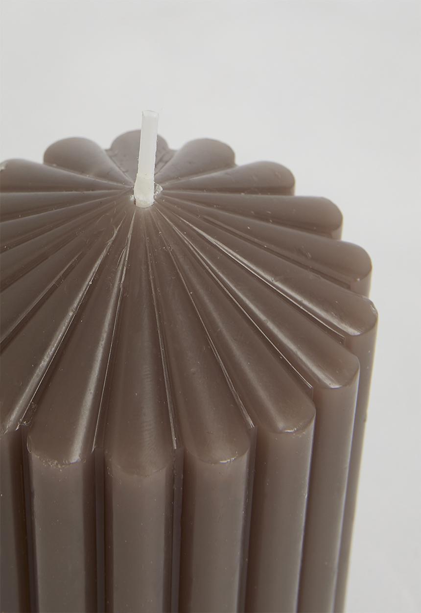 H&S - Reeded pillar candle - grey
