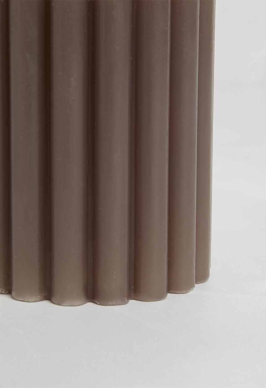 H&S - Reeded pillar candle - grey