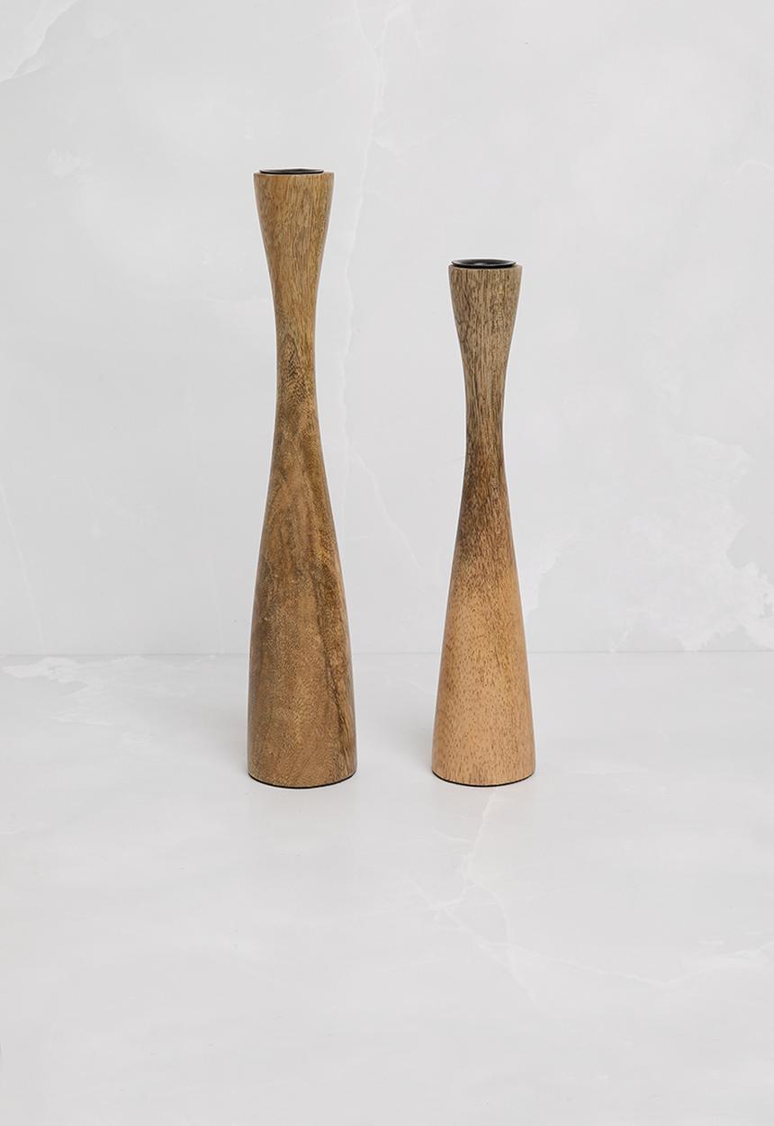 Sixth Floor - Wooden Candle Holders Set of 2