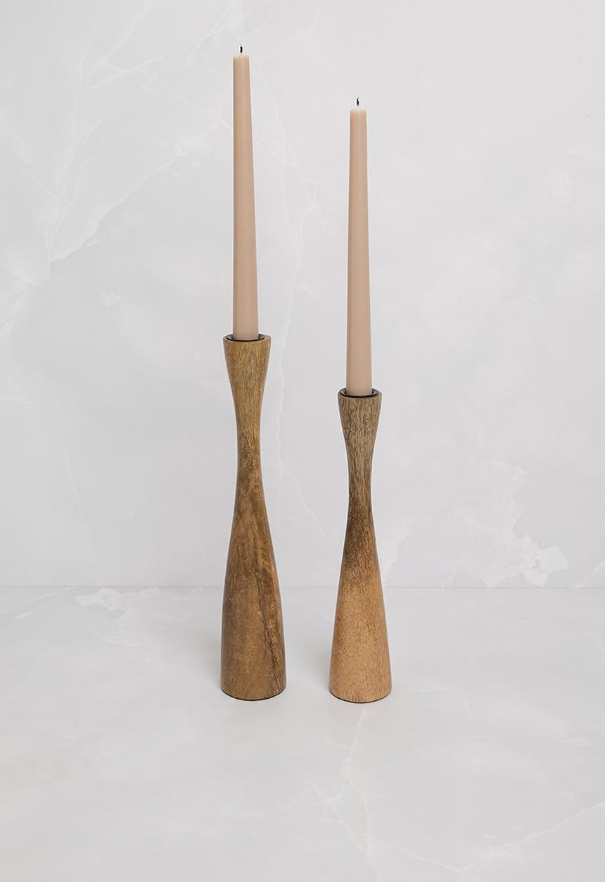Sixth Floor - Wooden Candle Holders Set of 2
